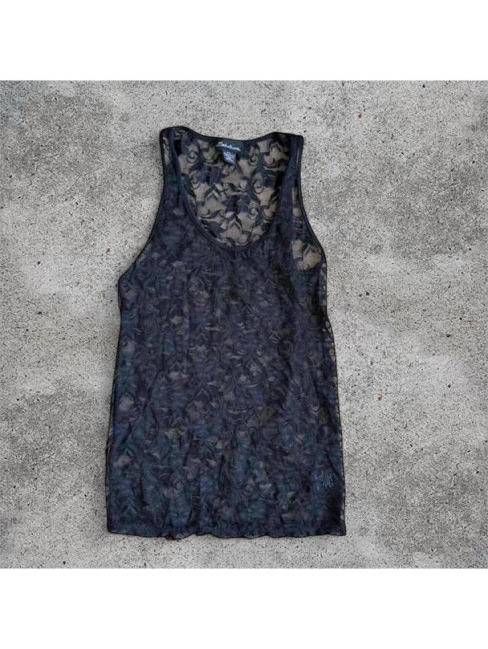 Seductions black lace cami